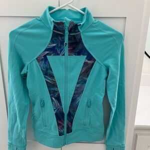 Ivivva Blue Bomber Jacket with V-Shaped Design